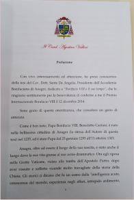 Presentazione della tesi del Dott. Cav. De Angelis a cura di S.E. Card. Agostino Vallini